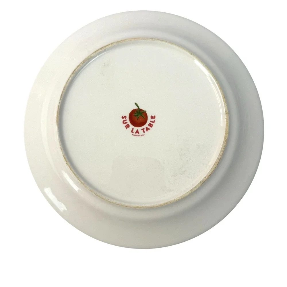 Sur La Table Tomato Vine Salad Luncheon Ceramic Plates 8 3/4